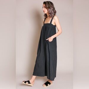 Black Crane Wide Plated Jumper Jumpsuit in black Size XS